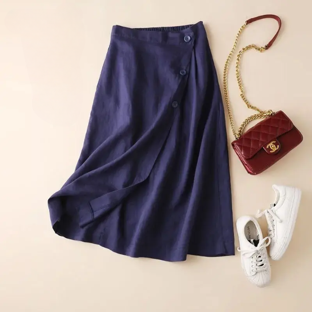 Melissa Women's  A-Line Linen Skirt