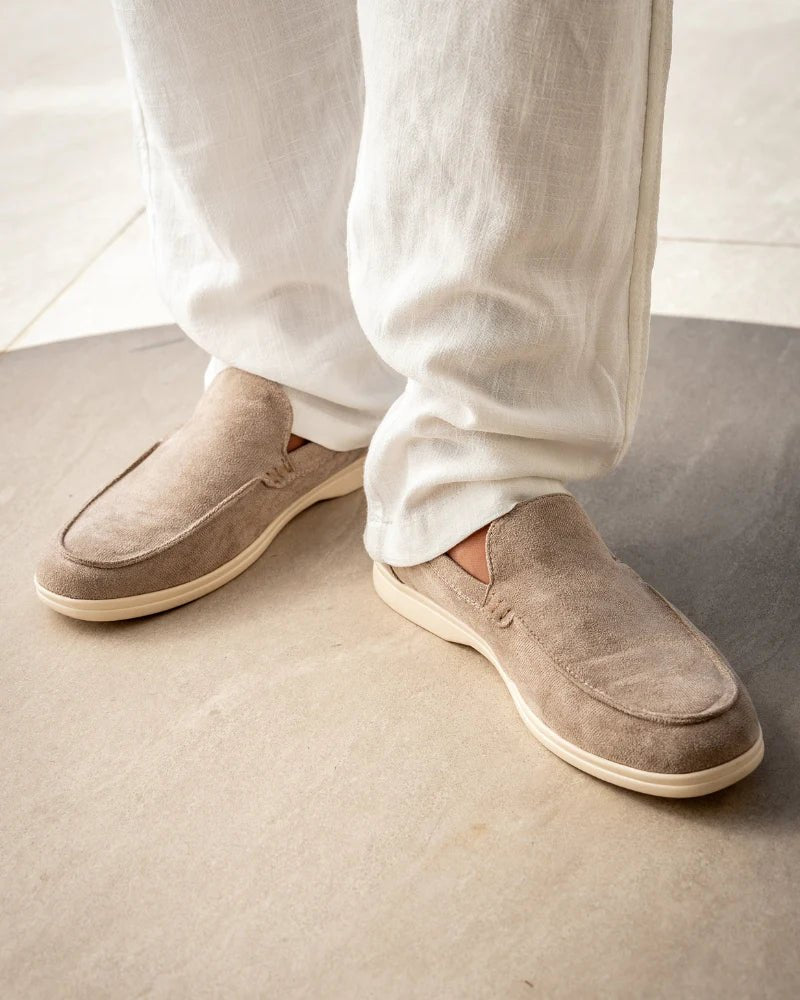 Mait - Men's Slip-On Suede Loafers with Rounded Toe