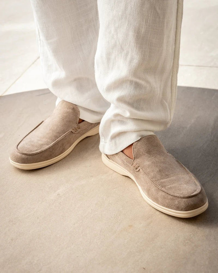 Mait - Men's Slip-On Suede Loafers with Rounded Toe