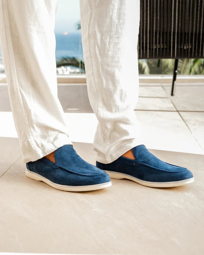 Mait - Men's Slip-On Suede Loafers with Rounded Toe