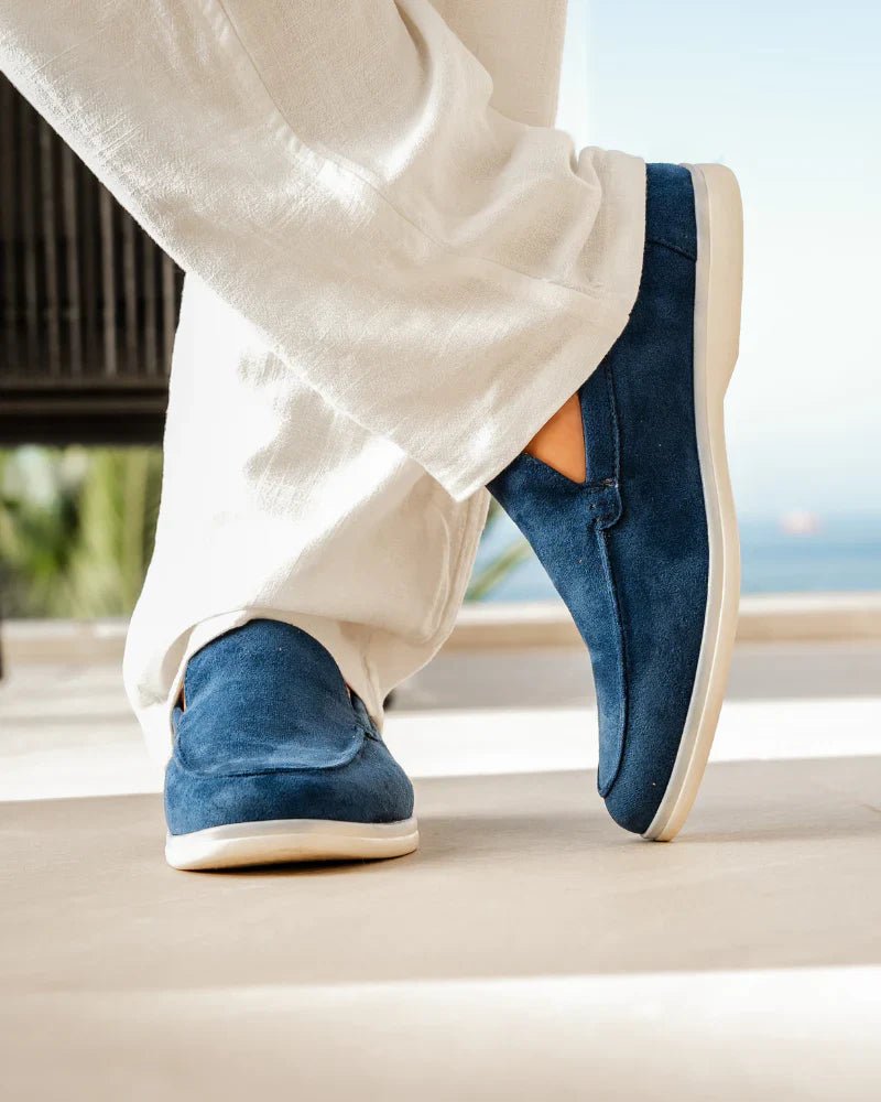 Mait - Men's Slip-On Suede Loafers with Rounded Toe