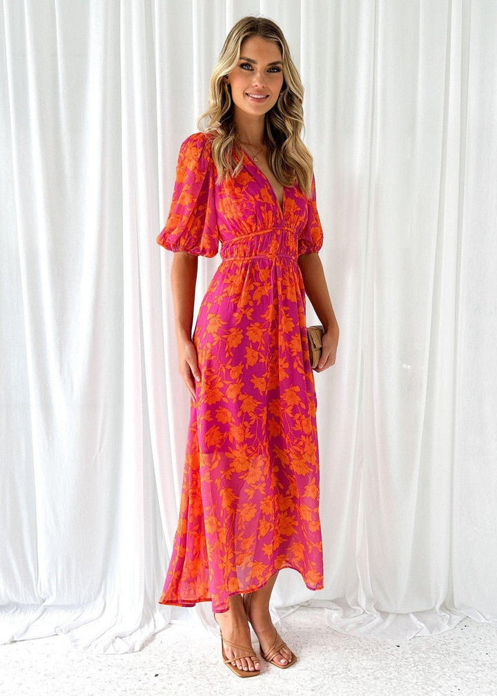 Julia - Everyday Floral Print Midi Summer Dress
