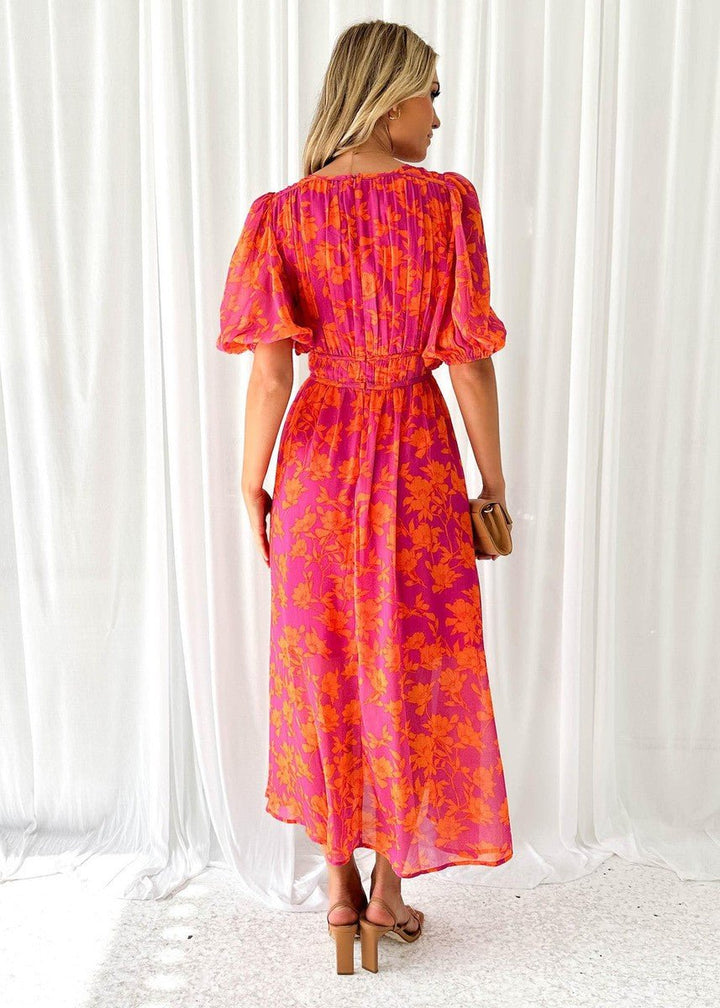 Julia - Everyday Floral Print Midi Summer Dress