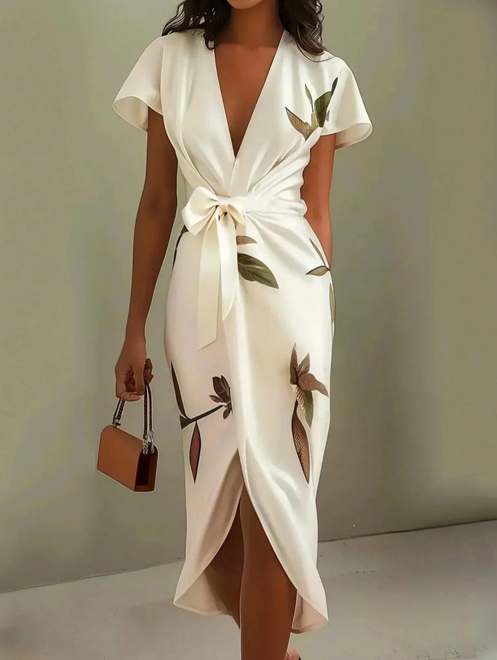 Klarie - Women's Floral Wrap Summer Midi Dress