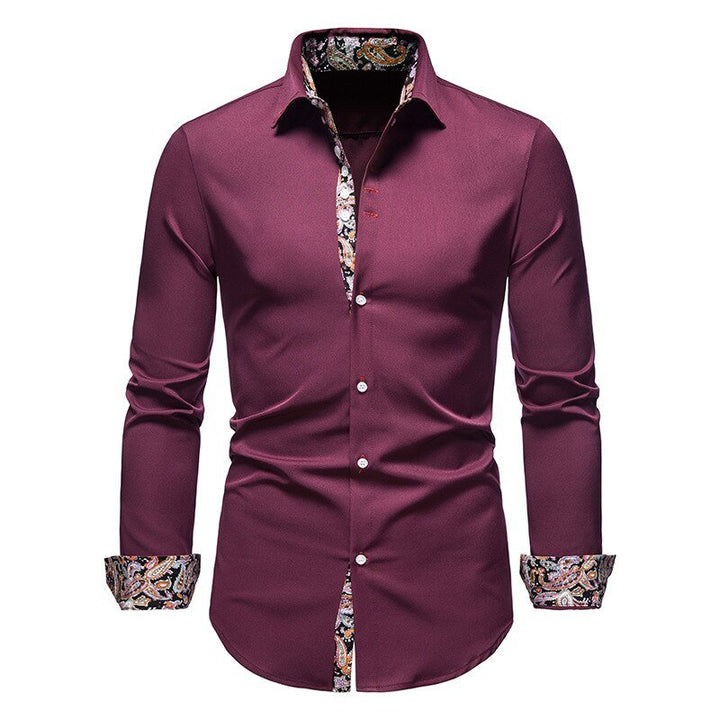 Isaac | Men’s Stylish White Shirt with Floral Cuffs