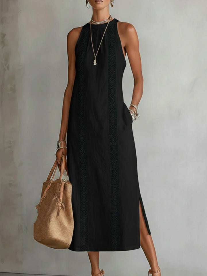 Sabrina | Women Elegant White Halter-Neck Maxi Dress