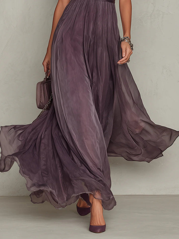 Penie | Women's Boho Short Sleeve Keyhole Maxi Dress