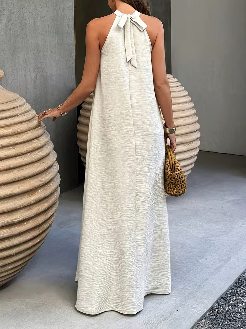 Mily - Chic Boho Summer Brushed Collar Maxi Dress