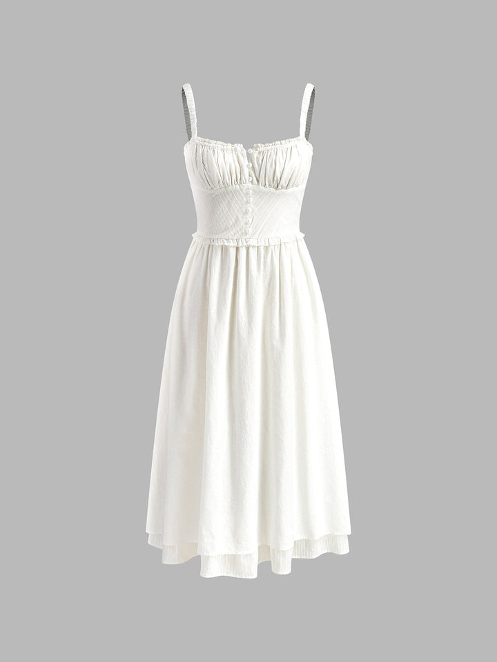 Stella | Elegant Ruffle Hem Vacation Midi Dress