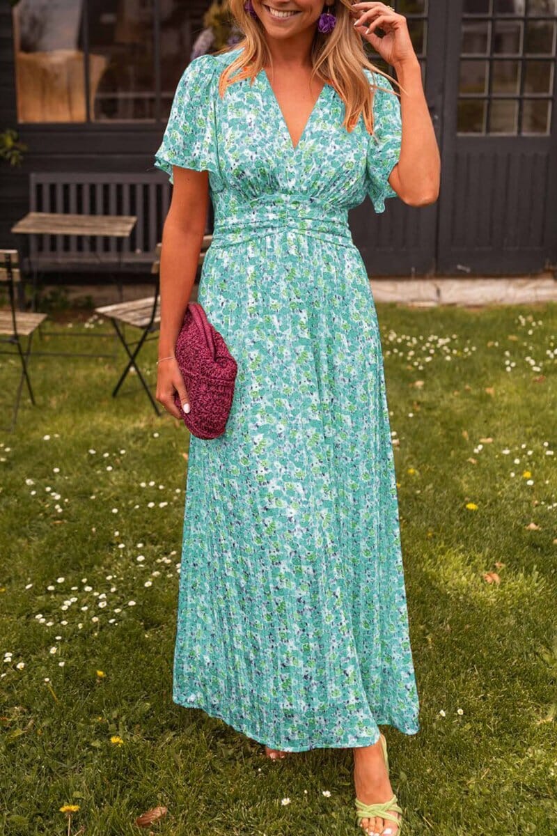 Sandra Elegant V-Neck Maxi Dress