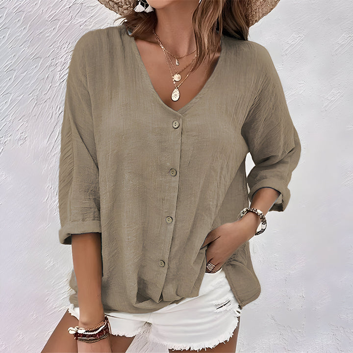 Macy - Relaxed Button-Up Summer Blouse