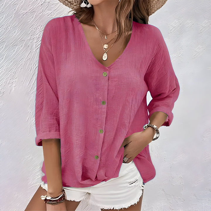 Macy - Relaxed Button-Up Summer Blouse