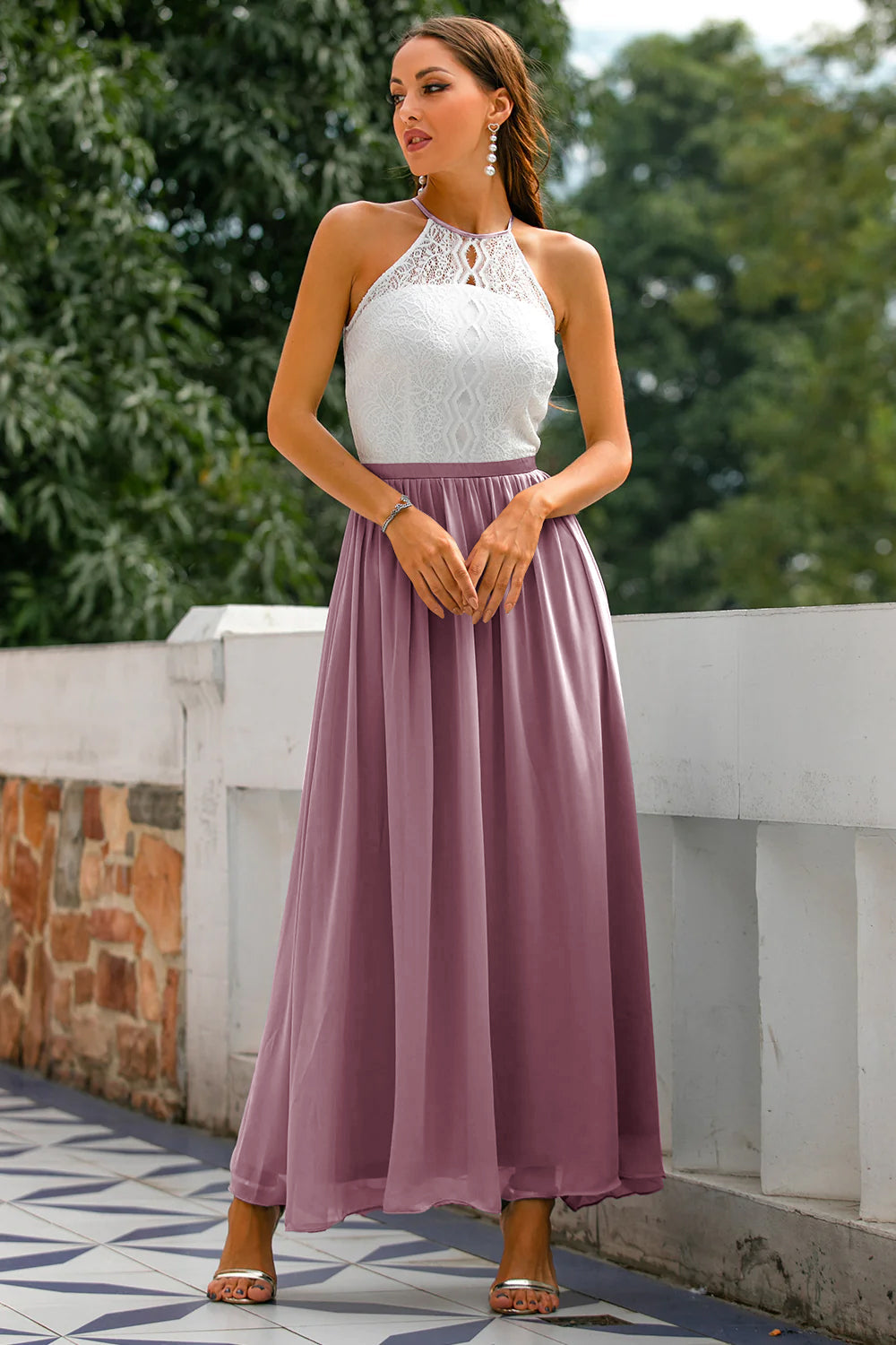 Madison | Women's Wedding Guest Halter Maxi Dress