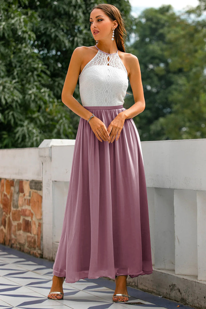 Madison | Women's Wedding Guest Halter Maxi Dress