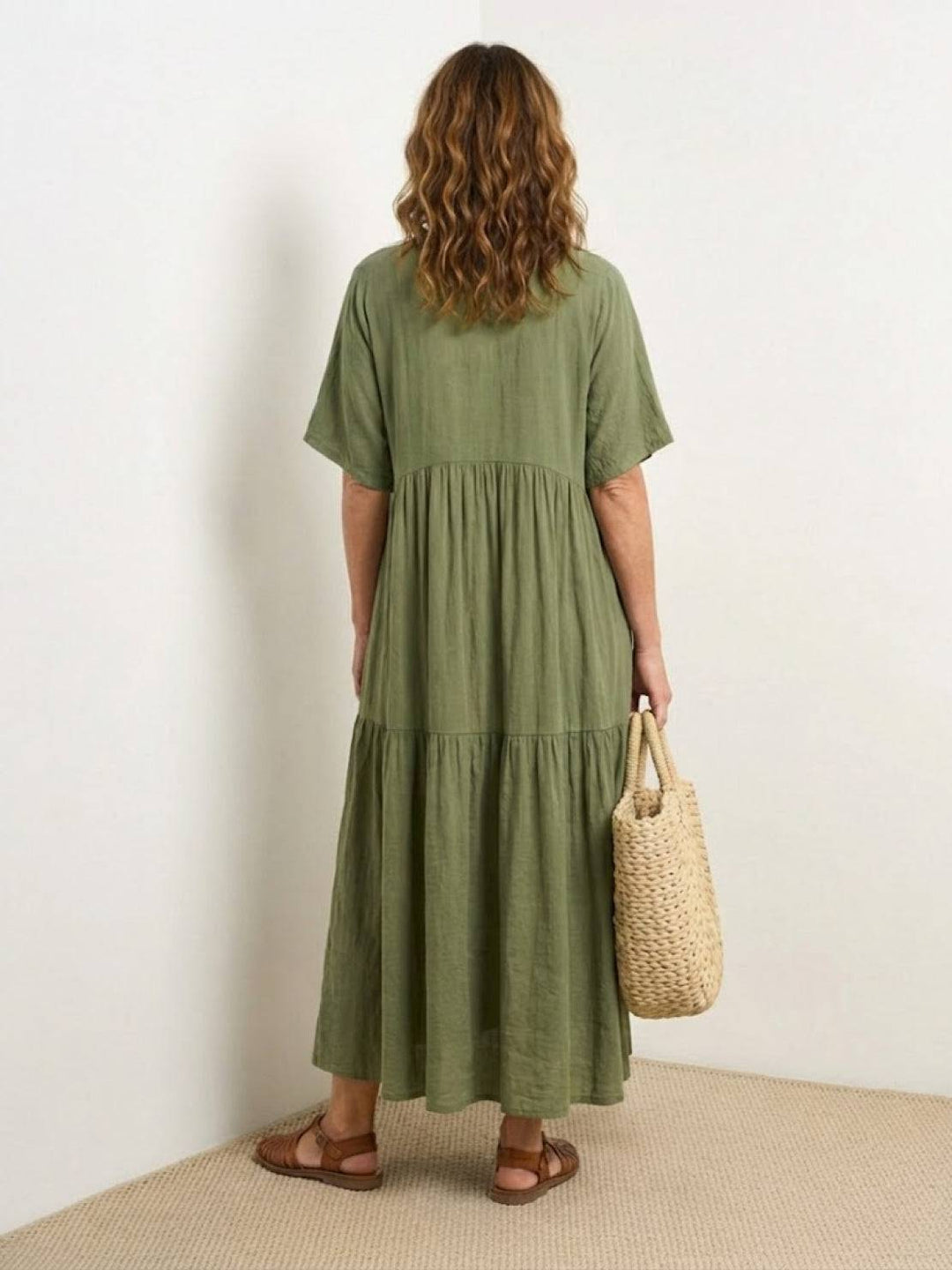 Nicole | Women Boho V Neck Tiered Maxi Dress