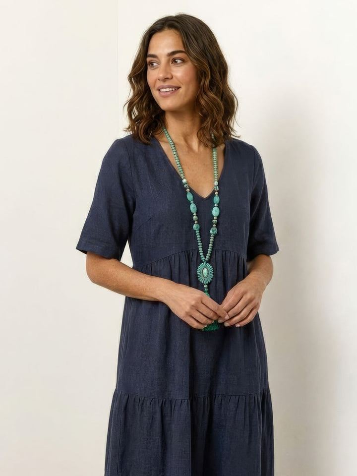 Nicole | Women Boho V Neck Tiered Maxi Dress