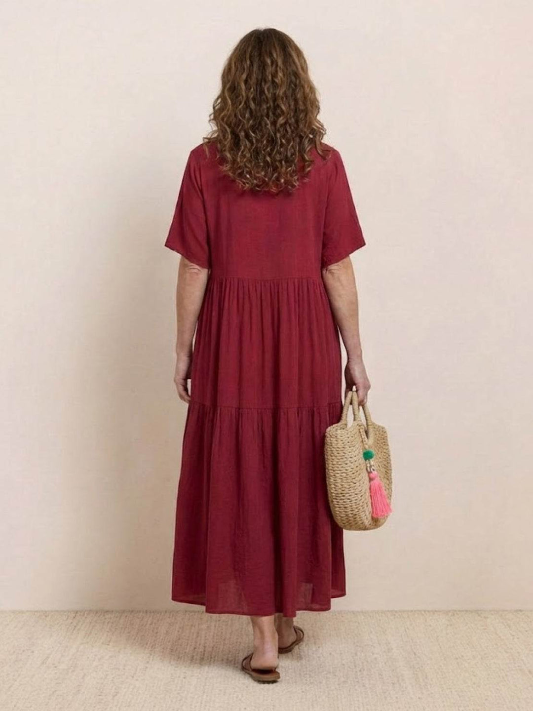 Nicole | Women Boho V Neck Tiered Maxi Dress