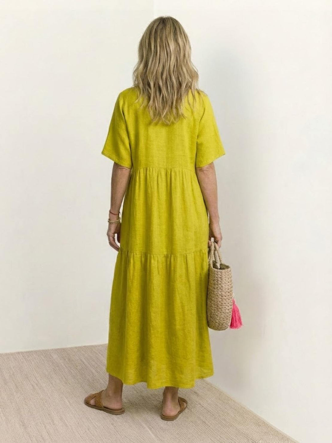 Nicole | Women Boho V Neck Tiered Maxi Dress