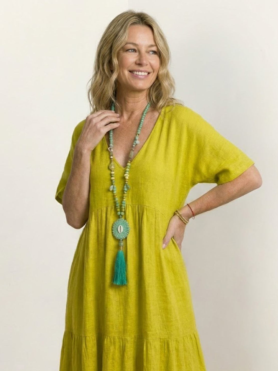 Nicole | Women Boho V Neck Tiered Maxi Dress