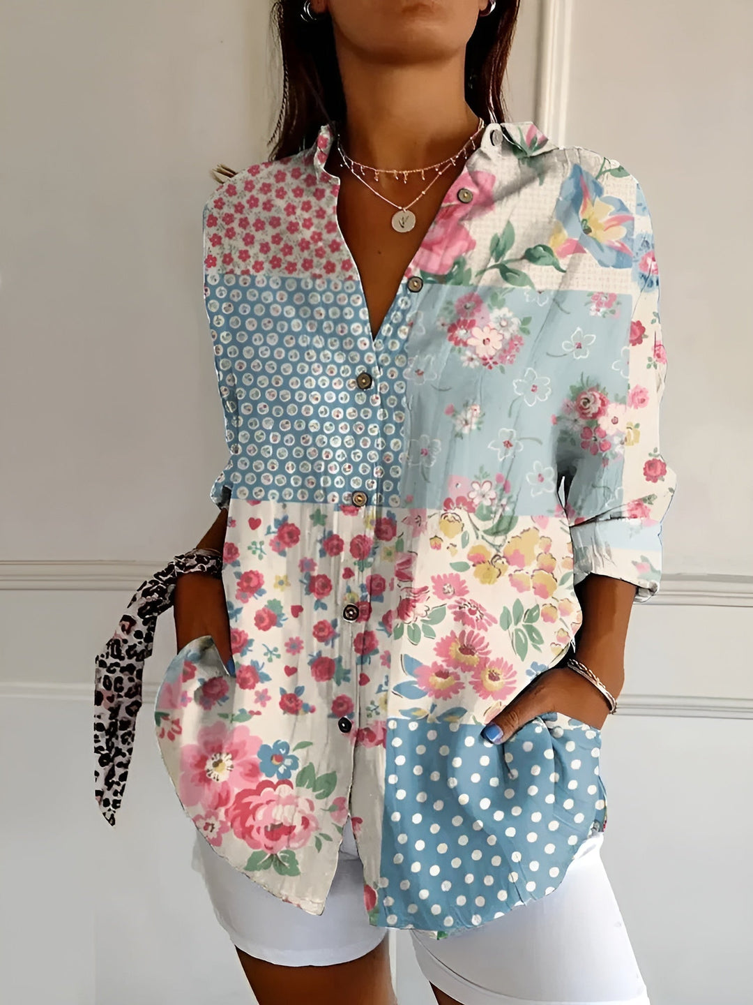 Lena | Women’s Stylish Printed Button-Down Shirt with Long Sleeves