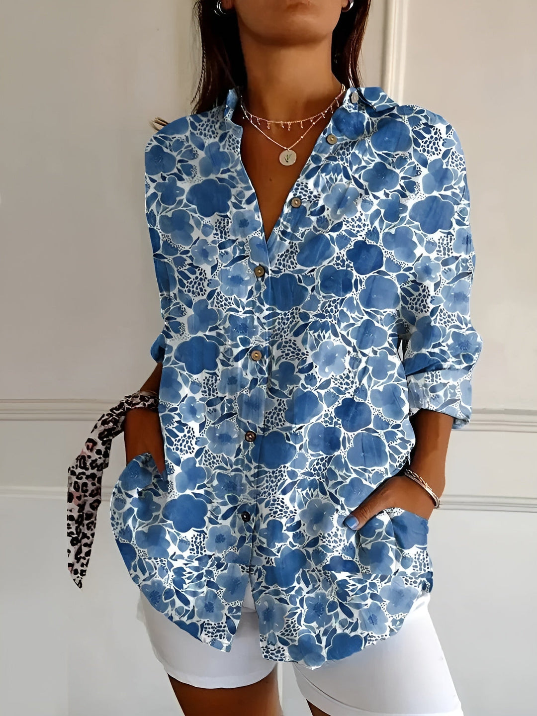 Lena | Women’s Stylish Printed Button-Down Shirt with Long Sleeves