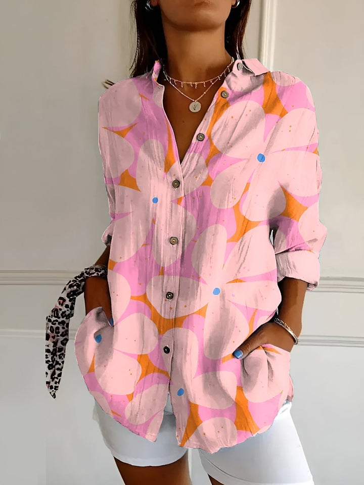 Lena | Women’s Stylish Printed Button-Down Shirt with Long Sleeves