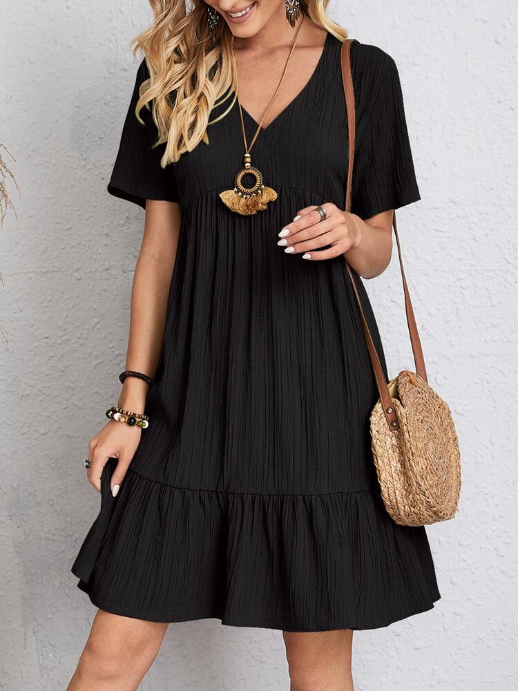 Alie - Boho Summer Mini Dress with Flared Hem