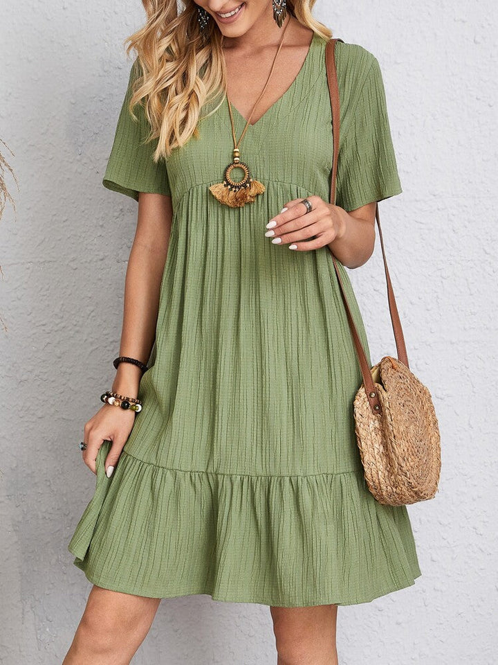 Alie - Boho Summer Mini Dress with Flared Hem