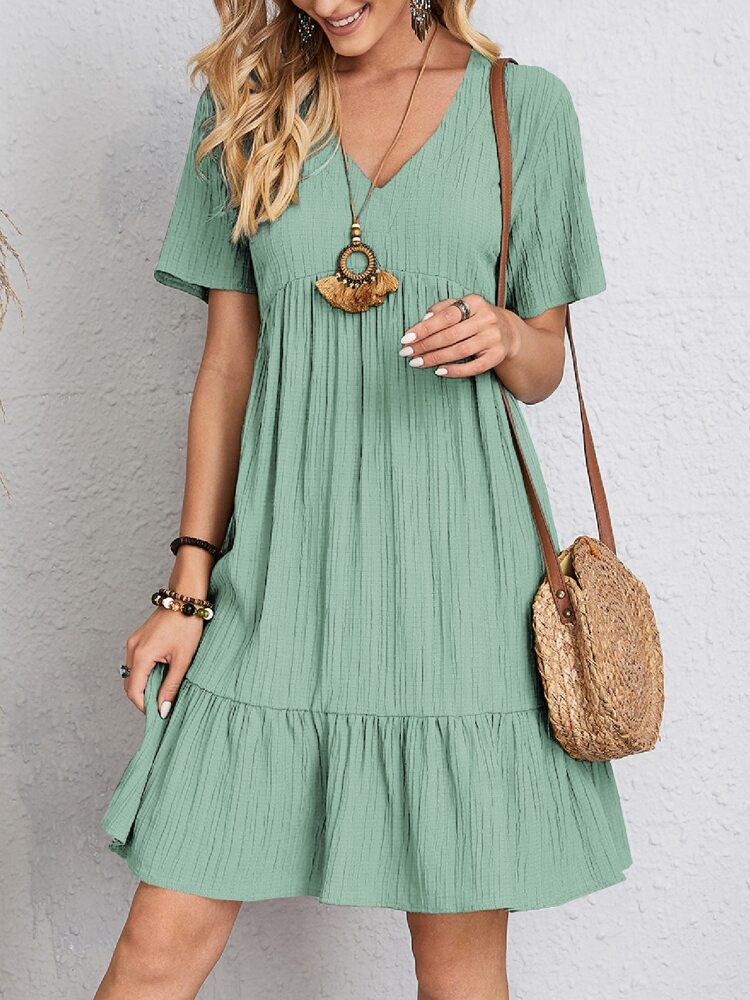 Alie - Boho Summer Mini Dress with Flared Hem