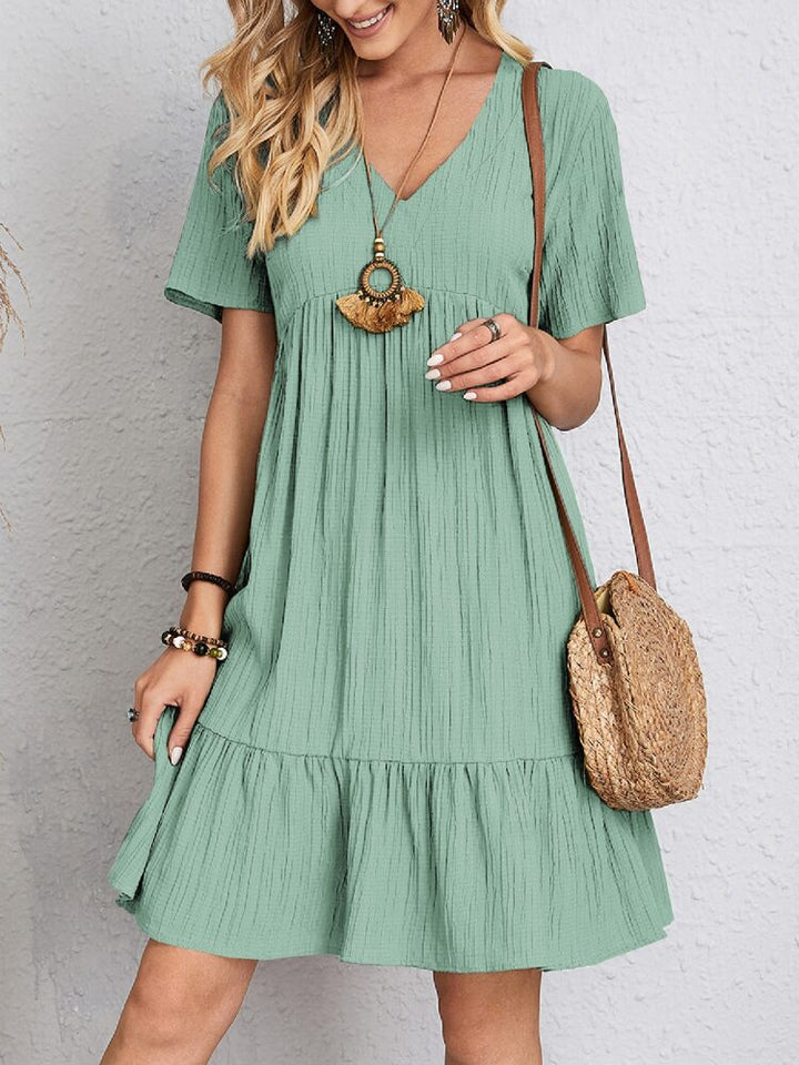 Alie - Boho Summer Mini Dress with Flared Hem