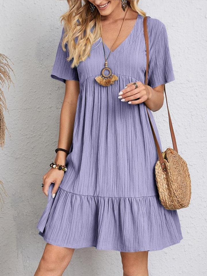 Alie - Boho Summer Mini Dress with Flared Hem