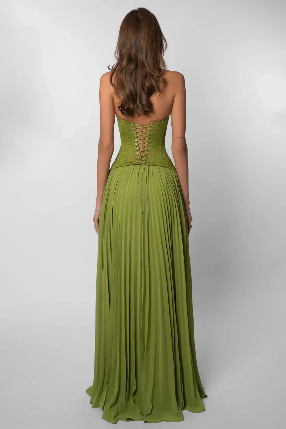 Alice | Women's Halter Pleated Maxi Wedding Guest Dress