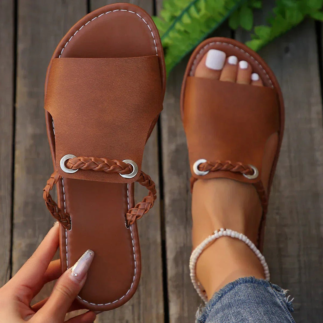 Spruce - Women Comfortable Boho Braided Strap Flat Sandals