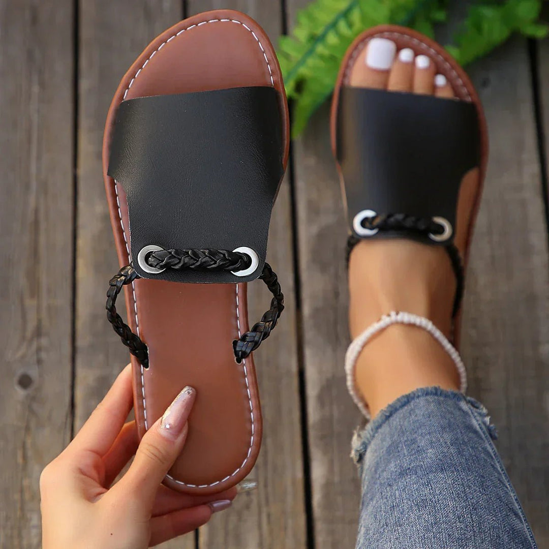 Spruce - Women Comfortable Boho Braided Strap Flat Sandals