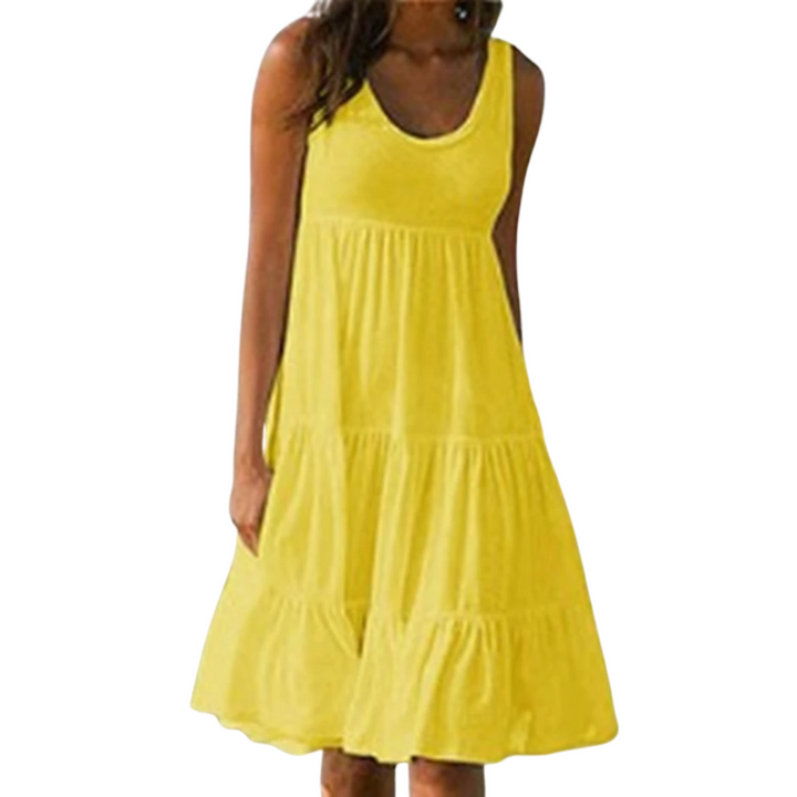 Savannah | Summer Boho Sleeveless Tiered Midi Dress