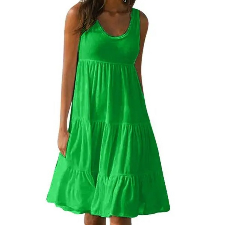 Savannah | Summer Boho Sleeveless Tiered Midi Dress