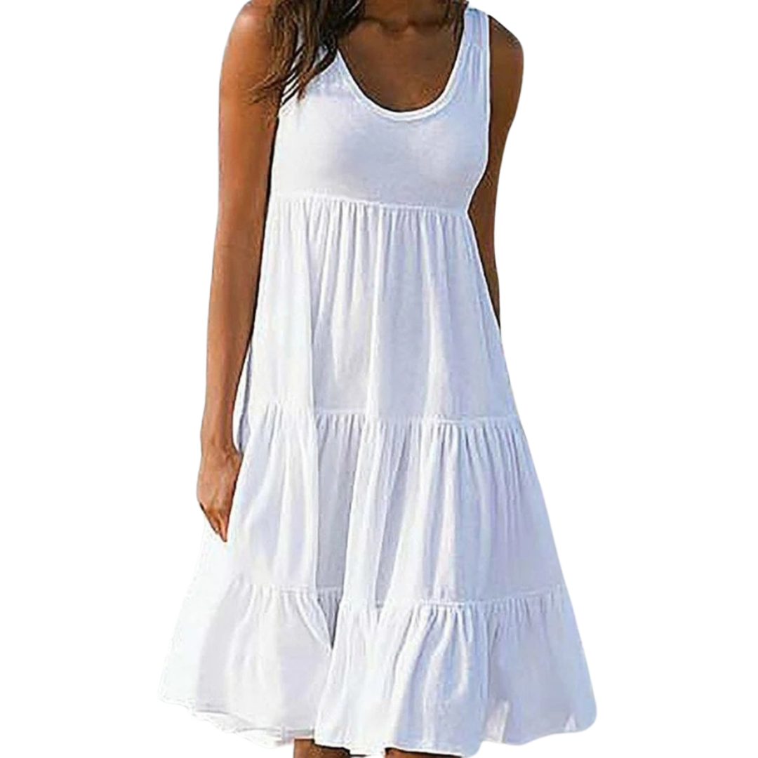 Savannah | Summer Boho Sleeveless Tiered Midi Dress
