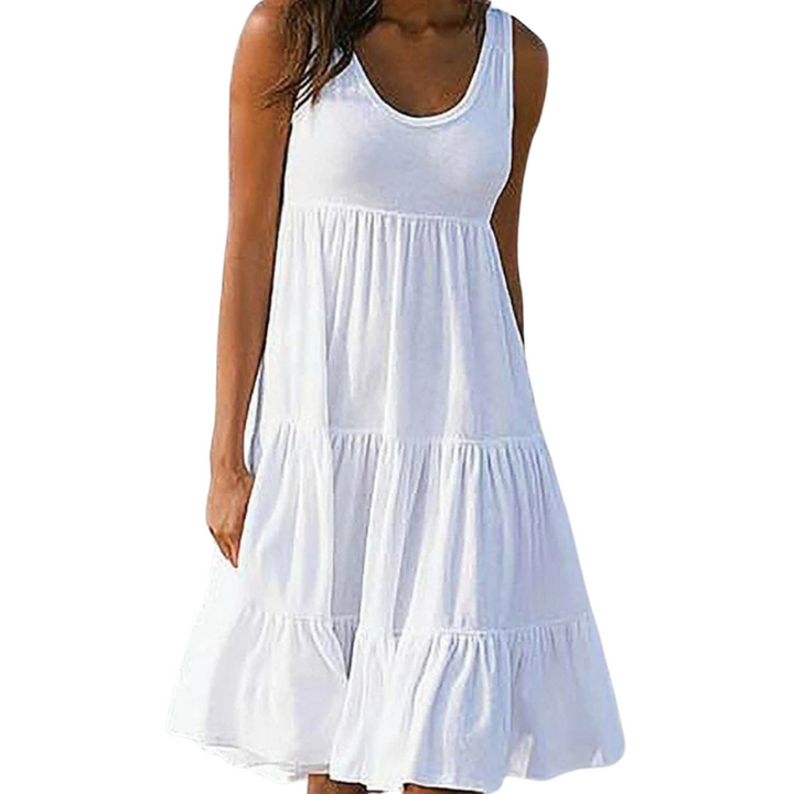 Savannah | Summer Boho Sleeveless Tiered Midi Dress