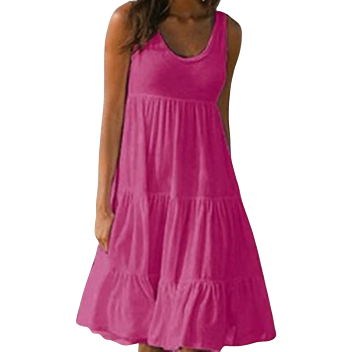 Savannah | Summer Boho Sleeveless Tiered Midi Dress