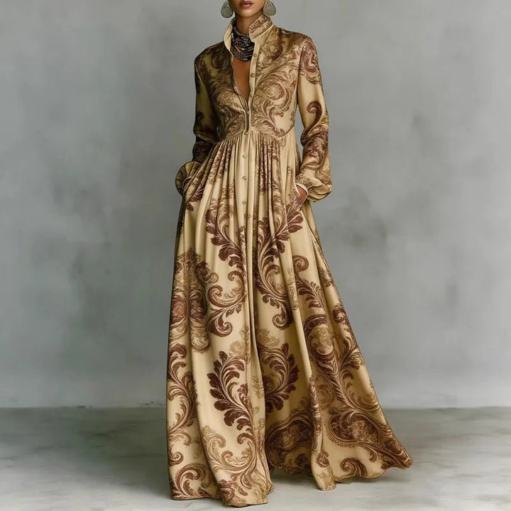 Summer Boho Printed Maxi Shirt Dress for Women