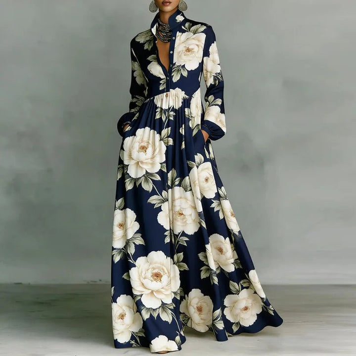 Summer Boho Printed Maxi Shirt Dress for Women
