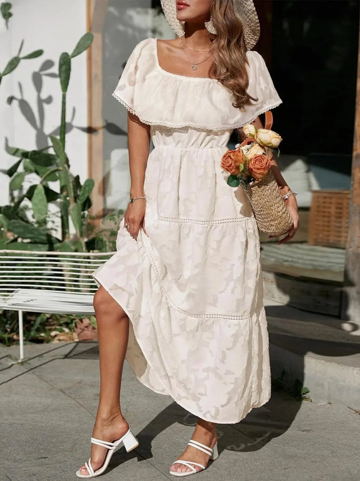 Joanna | Women's Off Shoulder Tiered Maxi Wedding Guest Dress