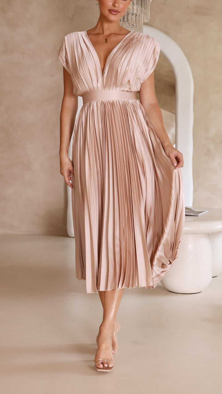 Kaitlyn | Elegant Pleated Wedding Guest Dress