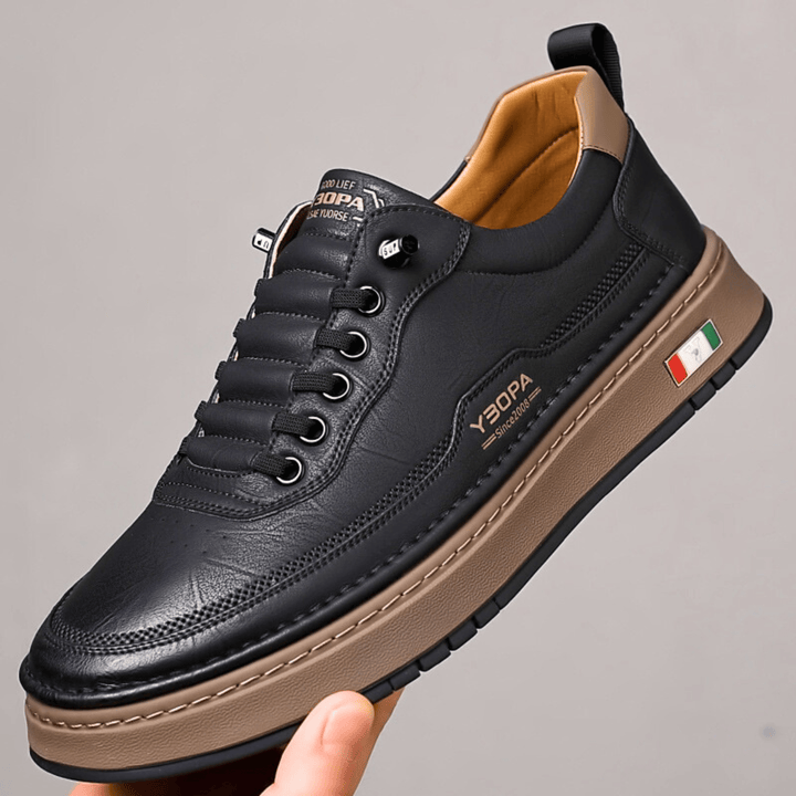 Mario | Men's Casual Black Lace-Up Sneakers