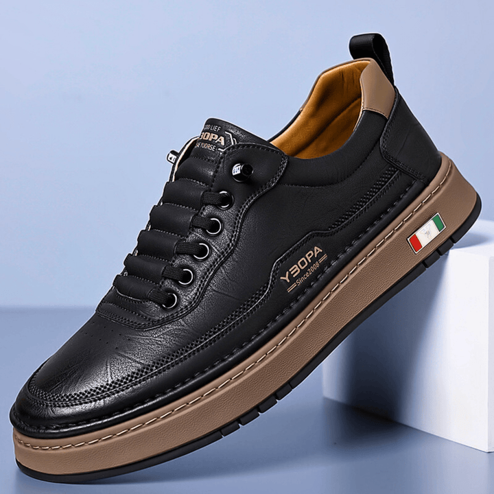 Mario | Men's Casual Black Lace-Up Sneakers