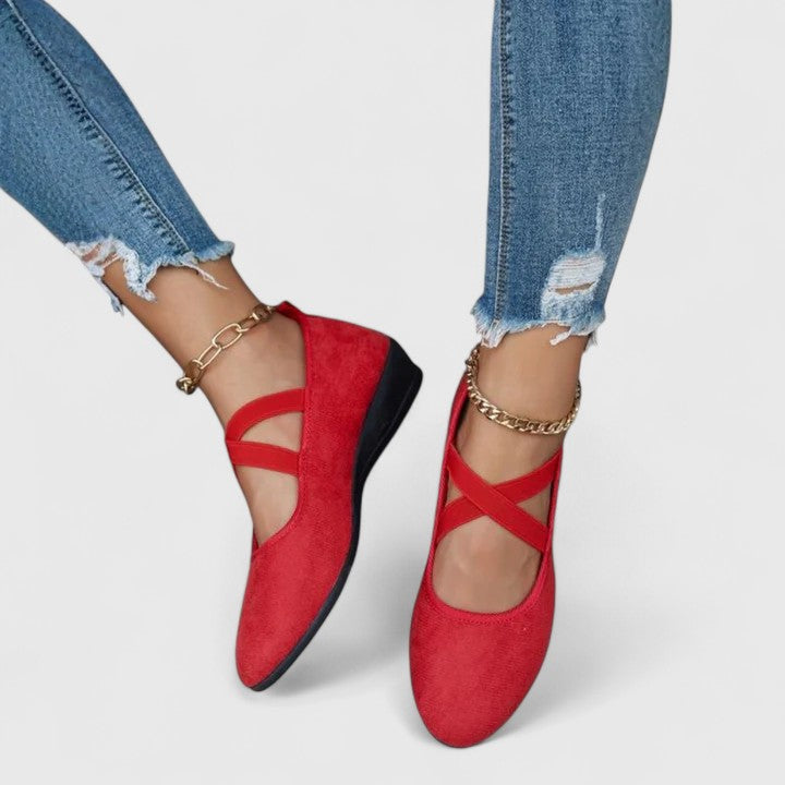 Zephyra | Women's Cross Strap Mary Jane Flats