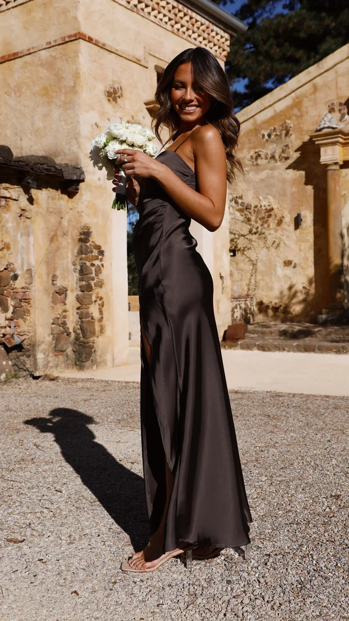 Laura | Women’s Spring Satin Slip Maxi Dress